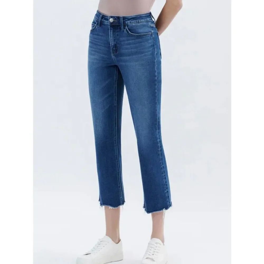 Vervet denim love so true high rise raw hem wide leg jeans 29/8 - Picture 8 of 9